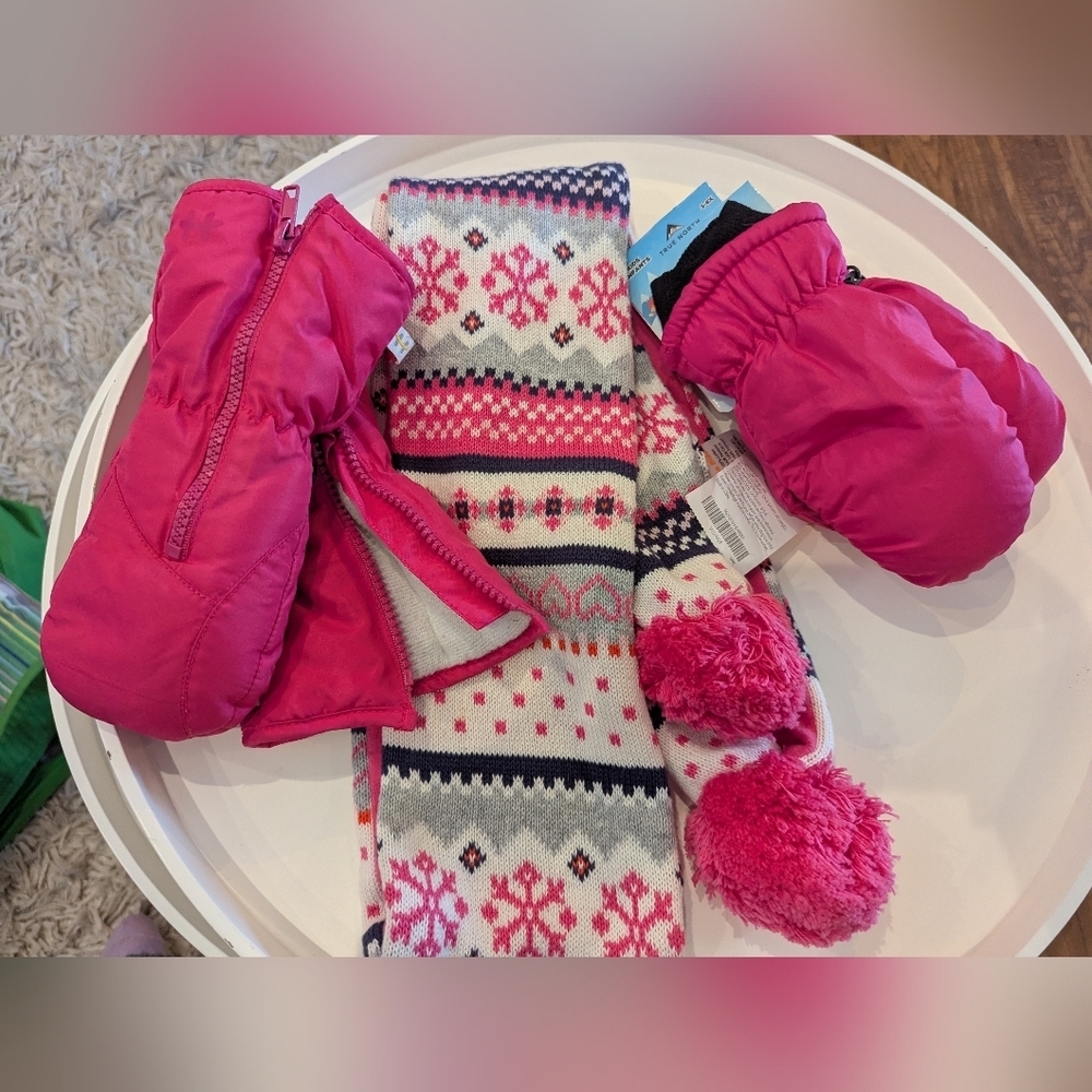 Mitten And Scarf Lot Gymboree, Hot Paws, True North Sz S 3-6x
